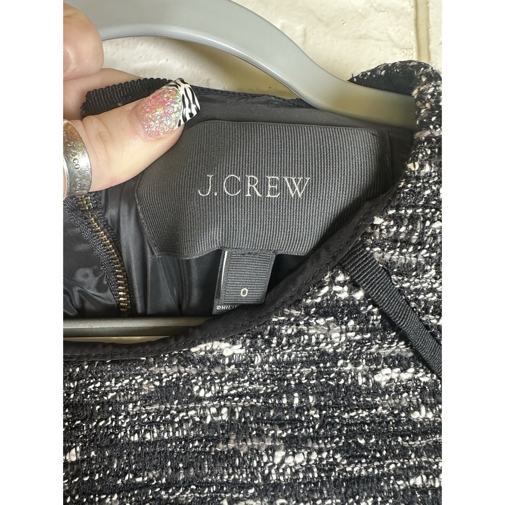 J.Crew Size 0 Tweed Fit & Flare Dress Classic Career Chic Short Sleeve - Picture 3 of 12